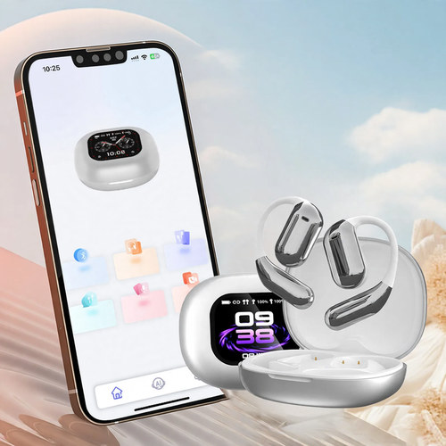 Open Bluetooth headphones with LCD color display