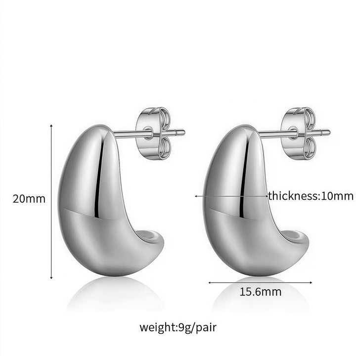 Crescent moon earrings made of stainless steel