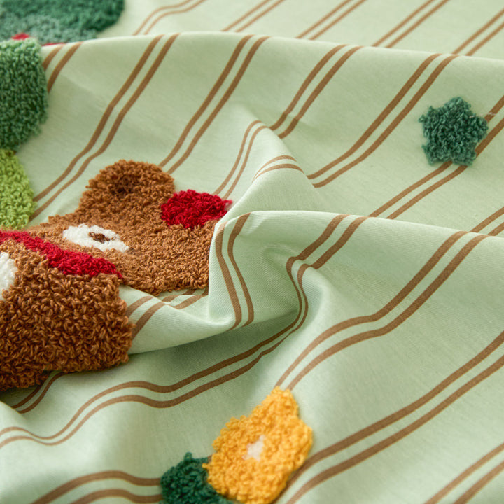 Cotton fitted sheet set with cartoon designs