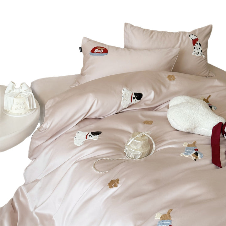 Cotton bedding set, 3–4 pieces, cartoon pattern