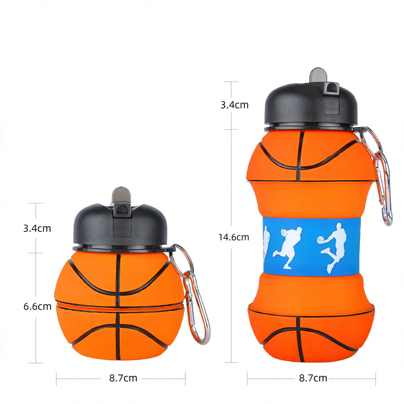 Collapsible silicone sports drinking bottle 550 ml