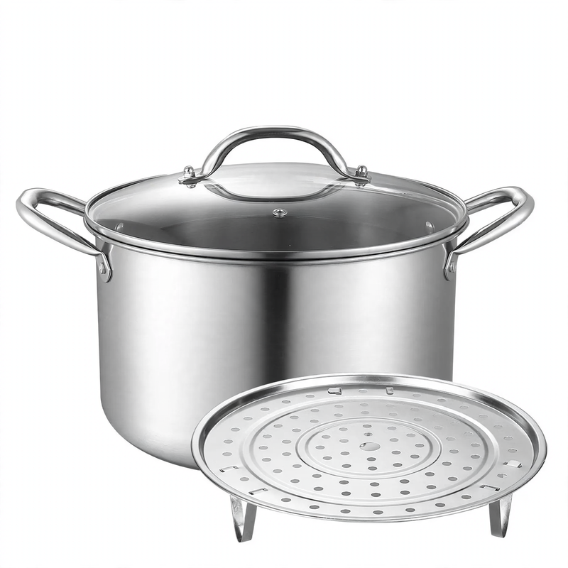 Stainless Steel Soup Pot 24 cm with Glass Lid