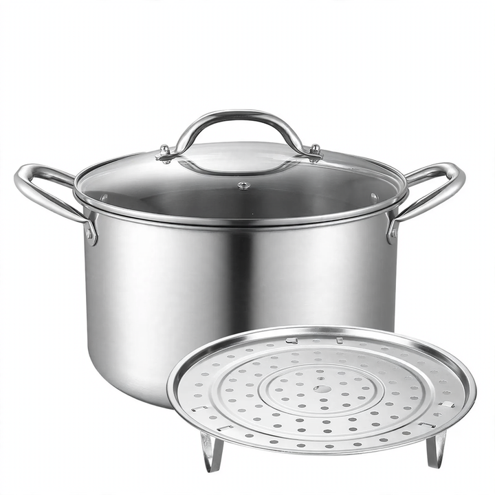 Stainless Steel Soup Pot 24 cm with Glass Lid
