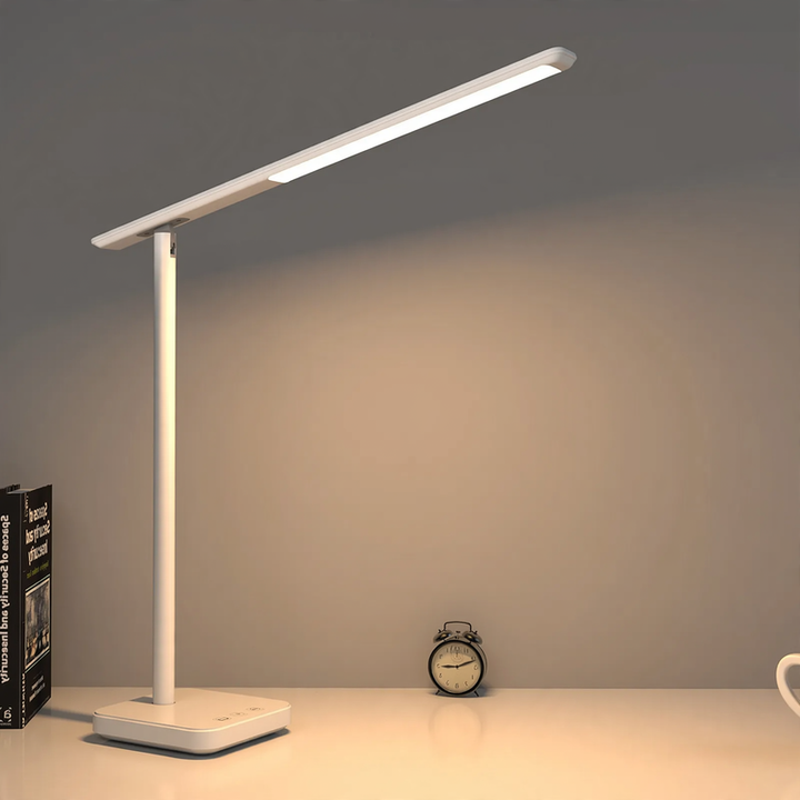 Foldable full spectrum desk lamp, dimmable
