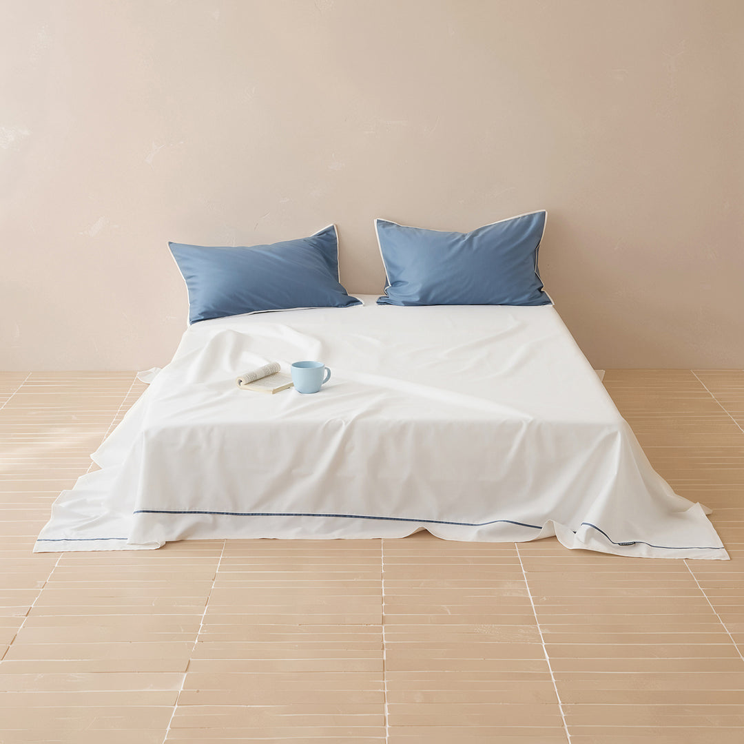 Solid color bed sheet, long staple cotton, satin weave