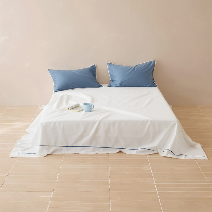 Solid color bed sheet, long staple cotton, satin weave