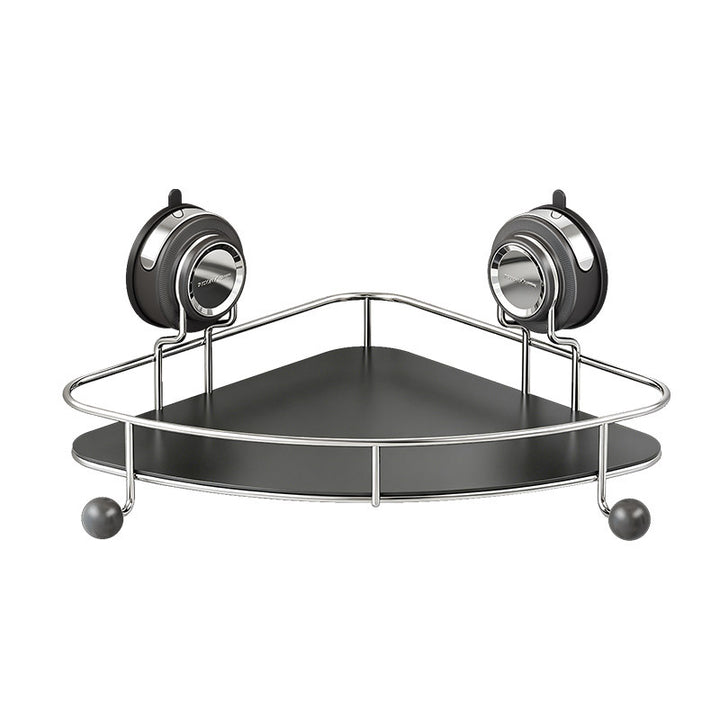 Triangle bath shelf with suction cup, stainless steel
