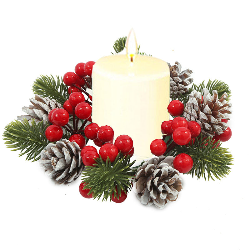 Christmas table wreath with pine cones