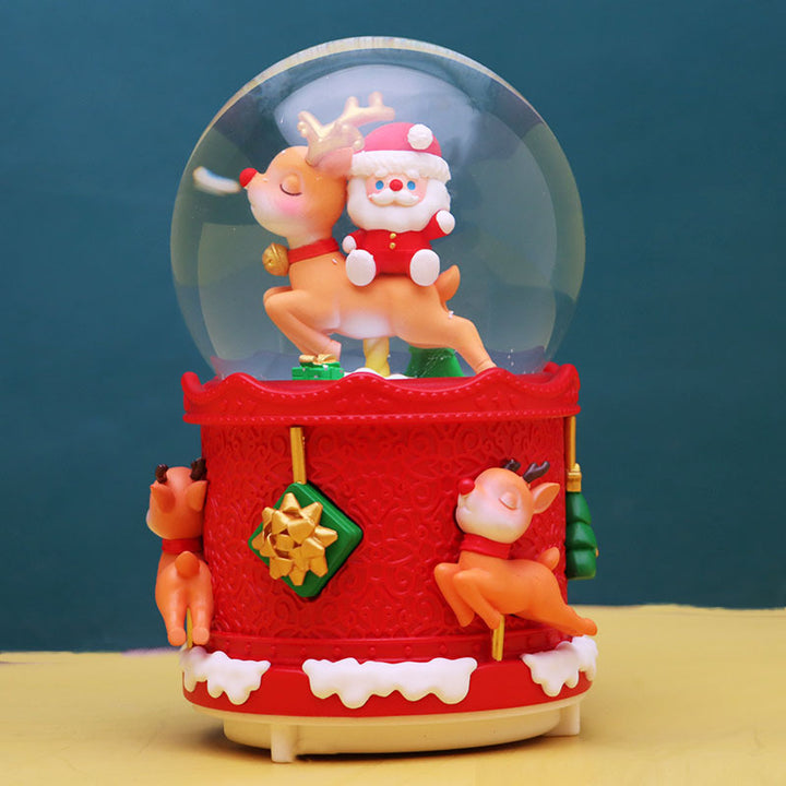 Christmas music box snow globe with music and light