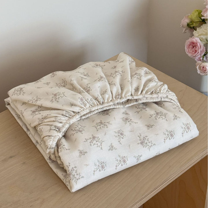 Cotton fitted sheet, double gauze, printed