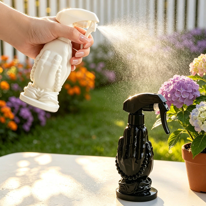 Zen garden plant sprayer with flower head