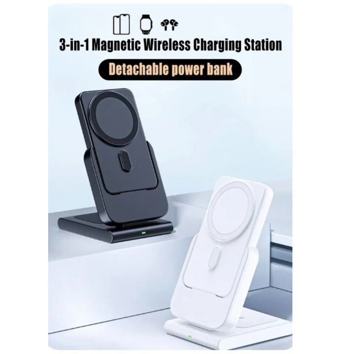 BowLift | 3in1 Magnetic Fast Charging Magsafe Power Bank Station