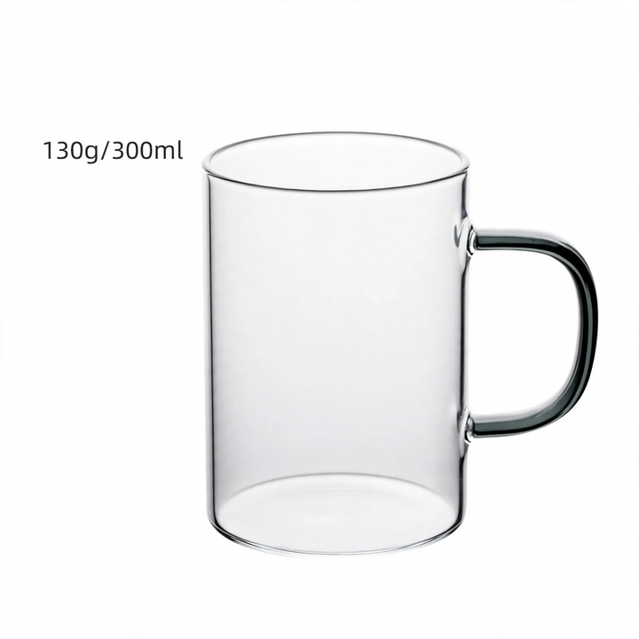 Borosilicate glass cup with wooden handle, 360 ml