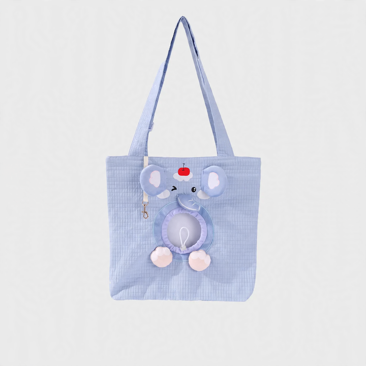 Portable pet carrier bag with shoulder strap