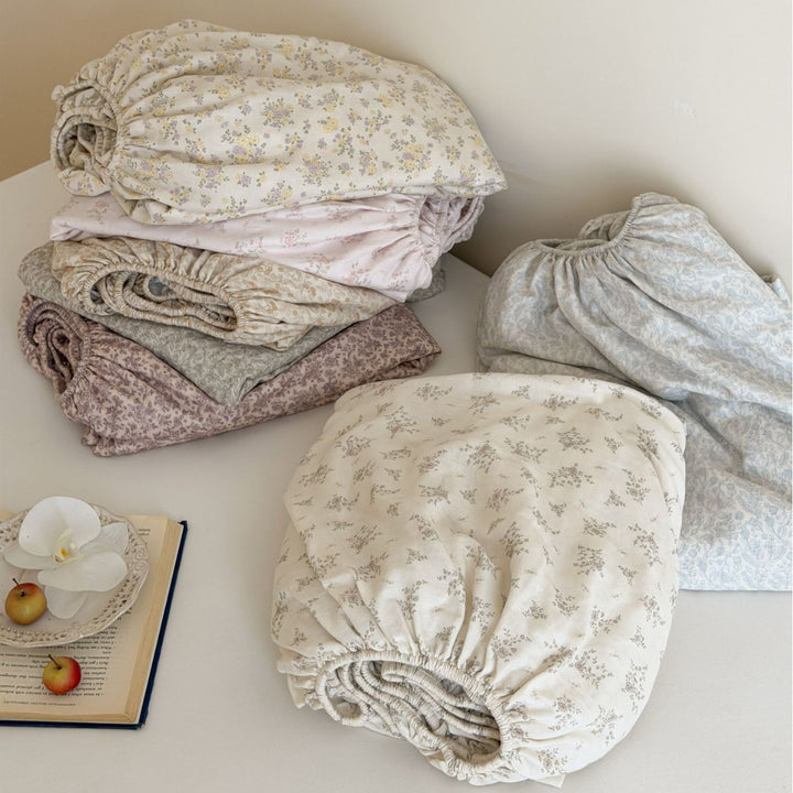 Cotton fitted sheet, double gauze, printed