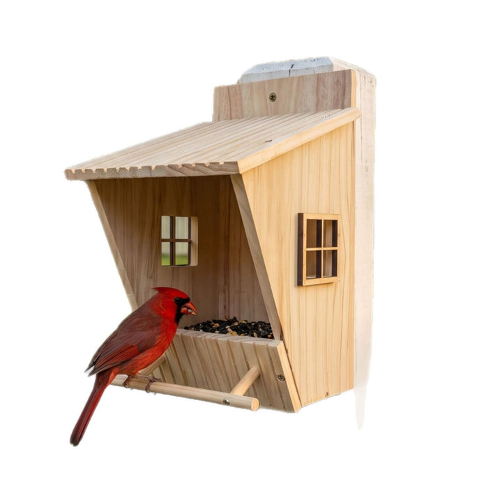 Hanging birdhouse made of pine wood