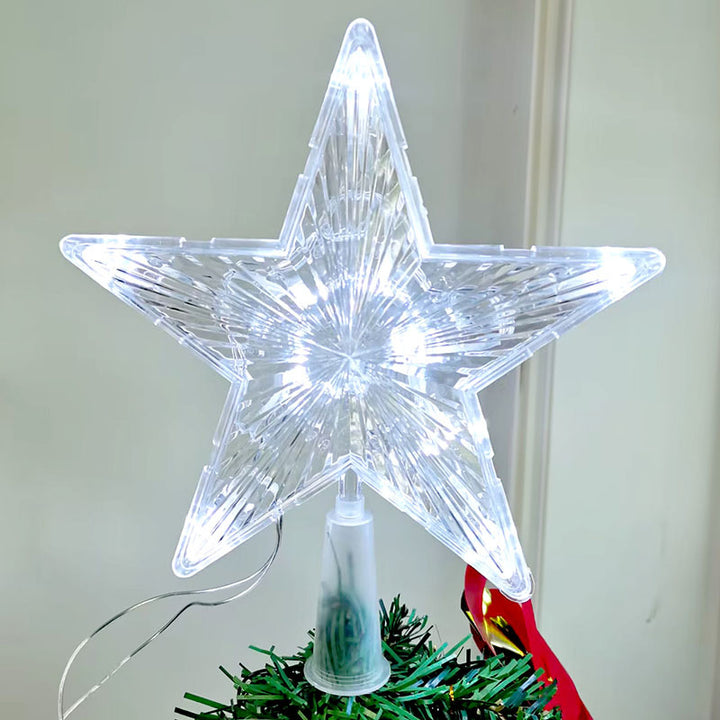 Transparent LED Christmas Tree Top Star, battery-operated