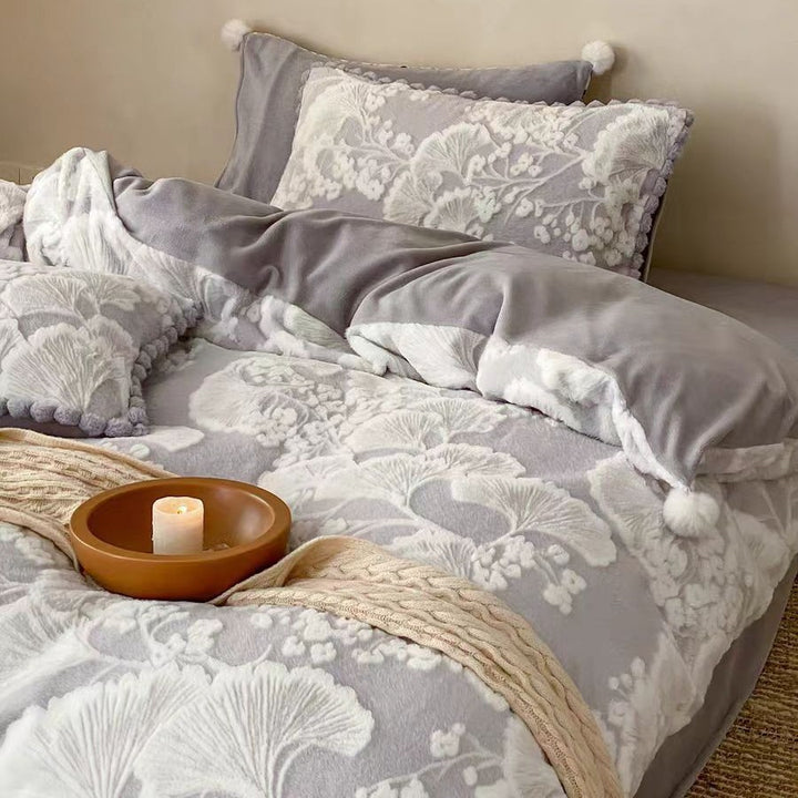 Bedding set, 4-piece, milk fiber, warming