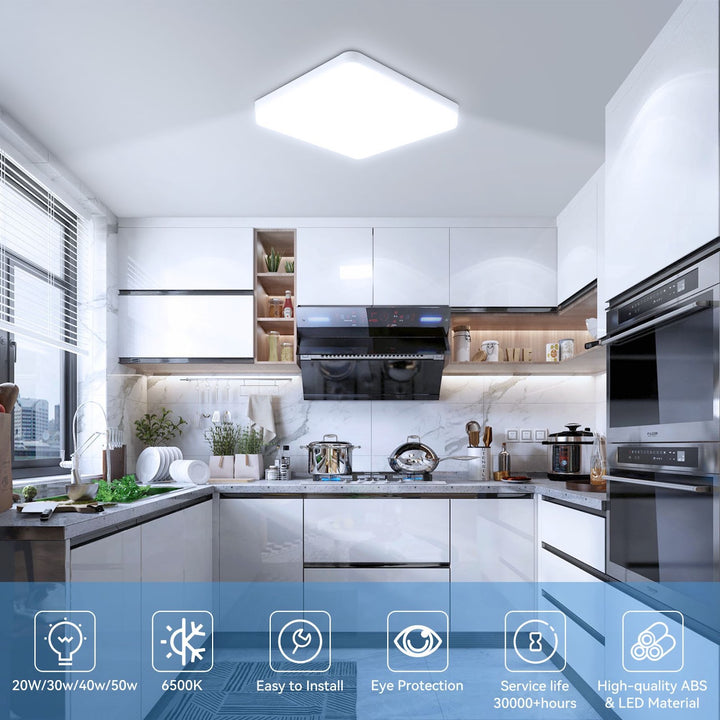 LED ceiling light, square or round