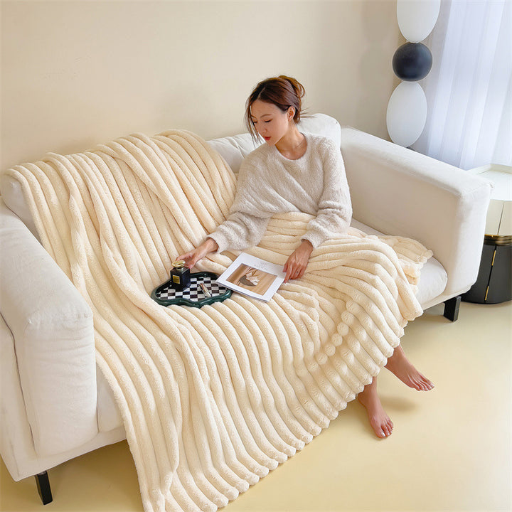 Milk fiber flannel blanket, warming