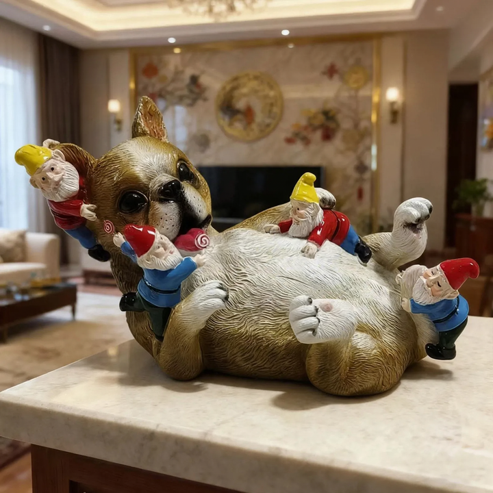 Decorative gnome figure with animal motif