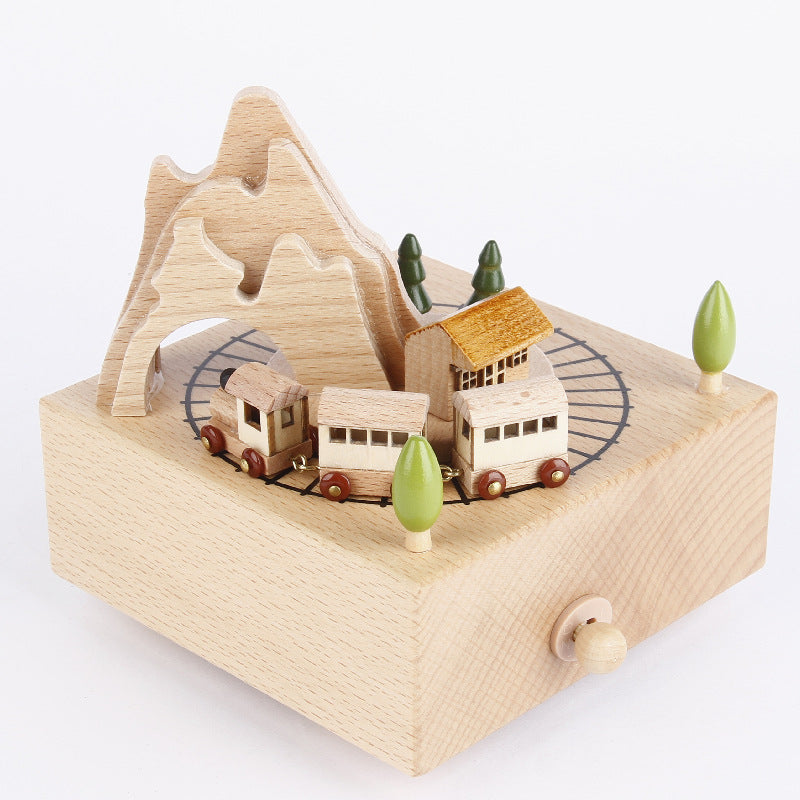 Decorative music box made of wood, hand-painted