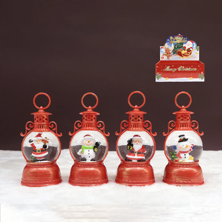 Decorative LED snow globe with Christmas designs