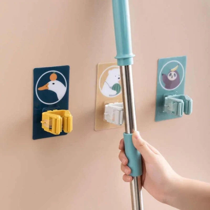 Broom Holder Creative Character Wall Mounted Bowlift