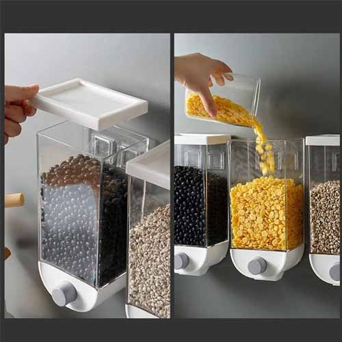 Cereal Grain Dispenser Wall Mounted Bowlift