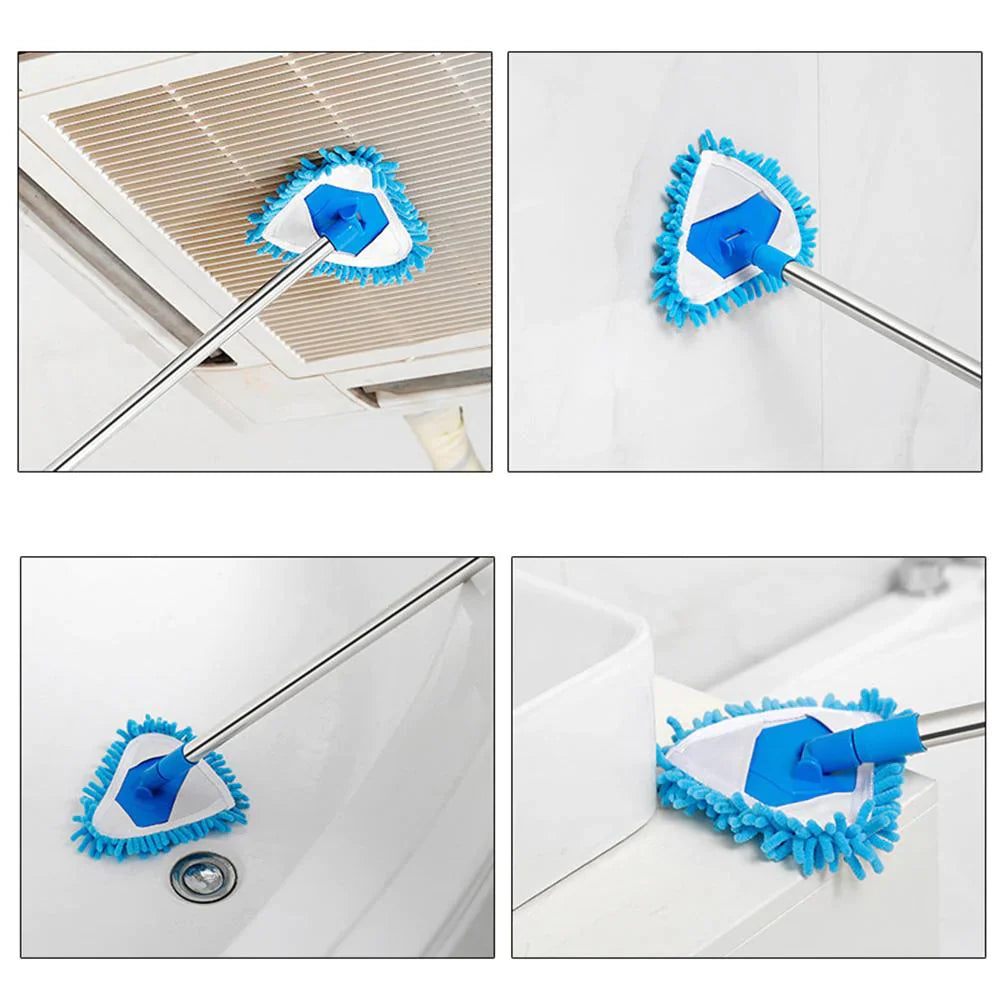180 Degree Rotatable Adjustable Microfiber Telescopic Triangle Mop, Bowlift