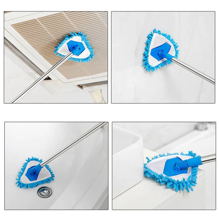 180 Degree Rotatable Adjustable Microfiber Telescopic Triangle Mop, Bowlift