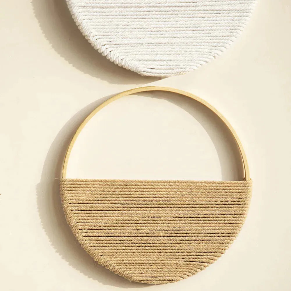 Circular Macrame Wall Decor with Symmetrical Design Bowlift