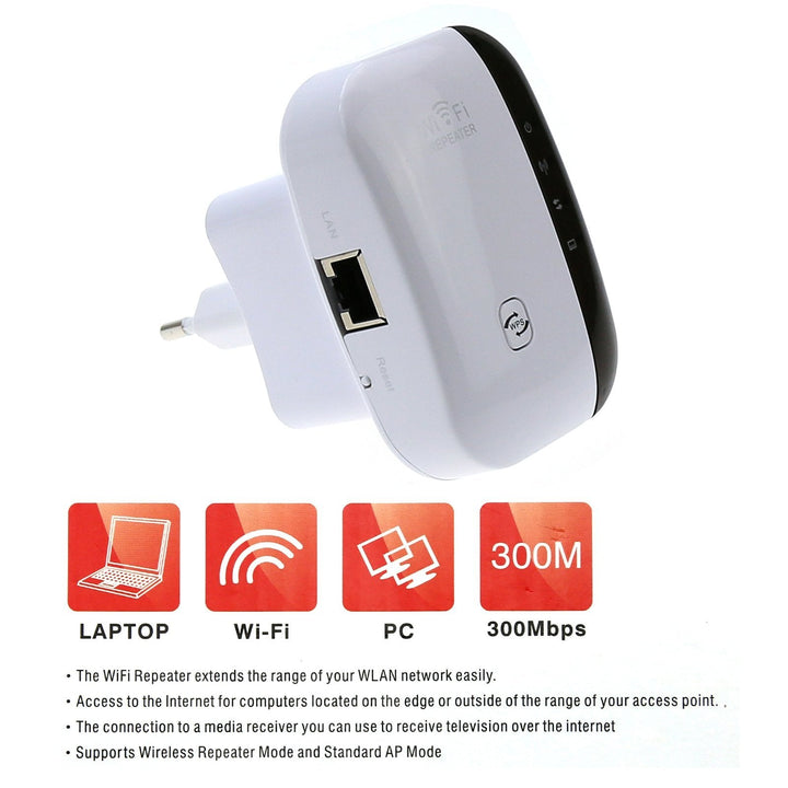BowLift | 2 Types Wireless WiFi Repeater Wi fi Range Extender 300Mbps Signal Amplifier 802.11N/B/G Booster Repetidor Wi fi Reapeter