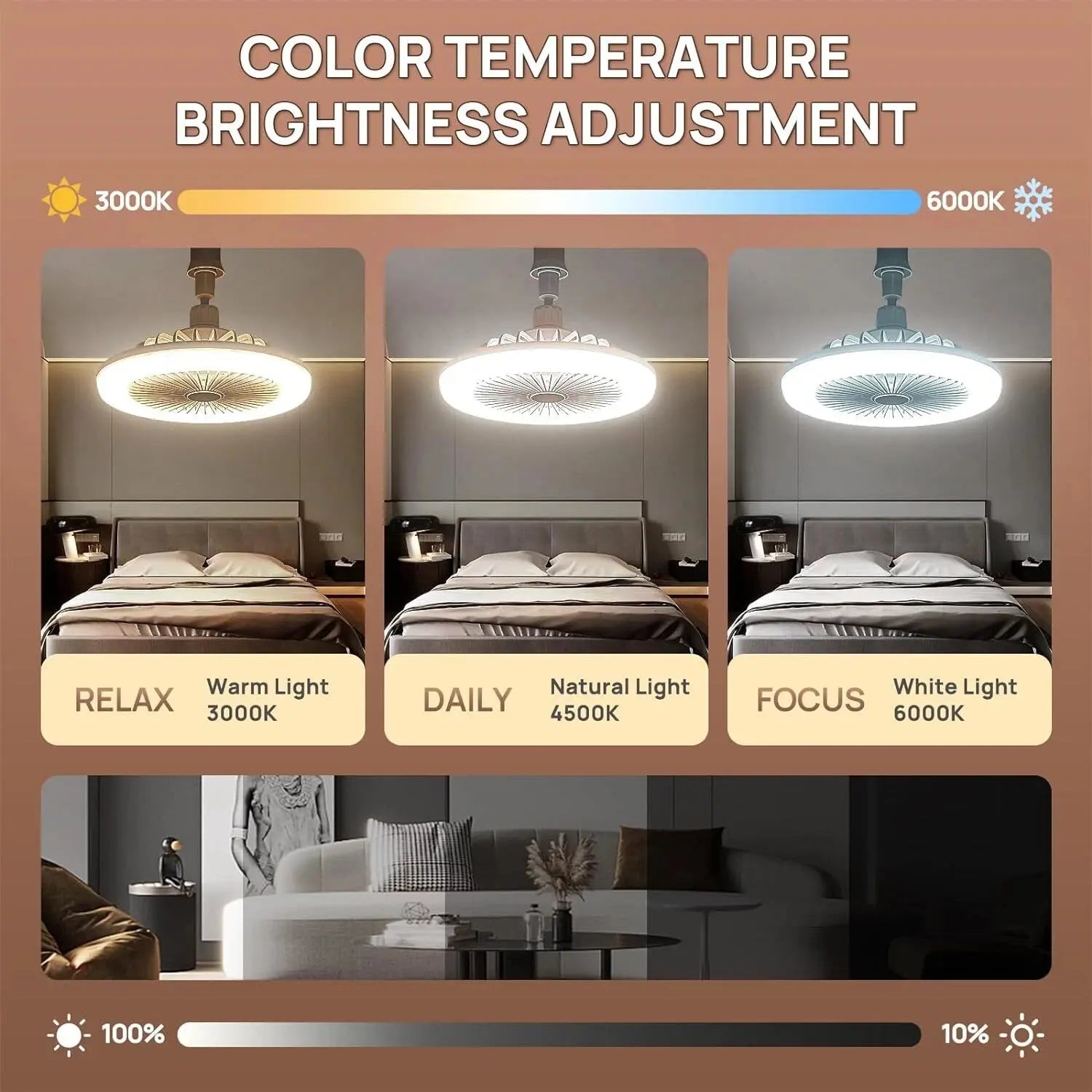 BowLift | 2-in-1 Ceiling Lamp with Fan – Controllable via Remote Control