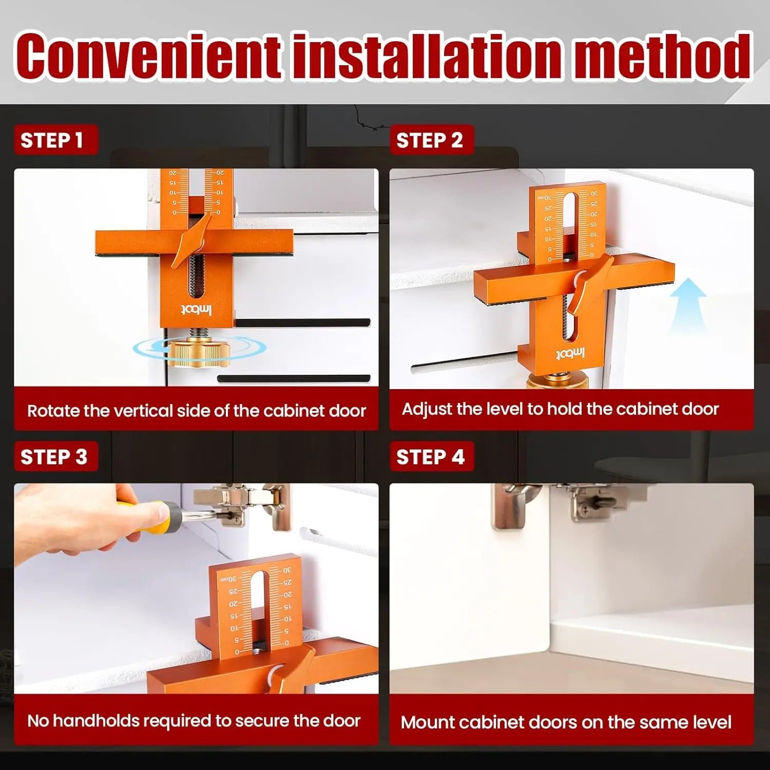 BowLift | 2-in-1 Assembly Aid for Precise Alignment of Cabinet Doors