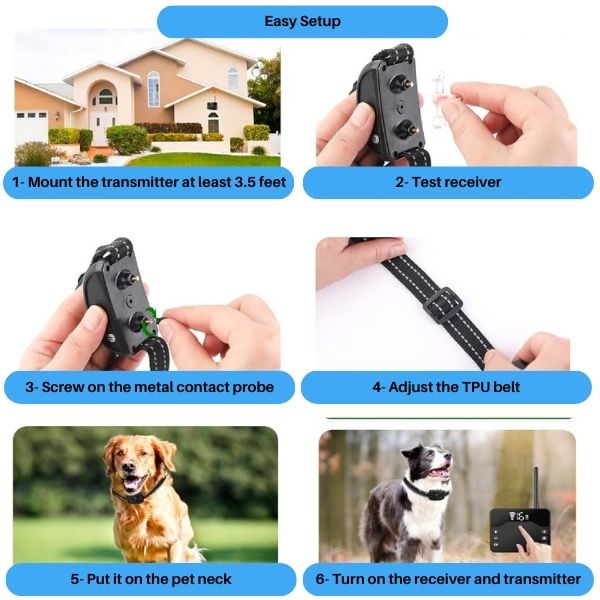 BowLift | 2-in-1 Wireless Pet Training Collars and Dog Fence Sound Check Electric and Vibrating Shock Dog Collar Fence From 65 to 1640 Feet
