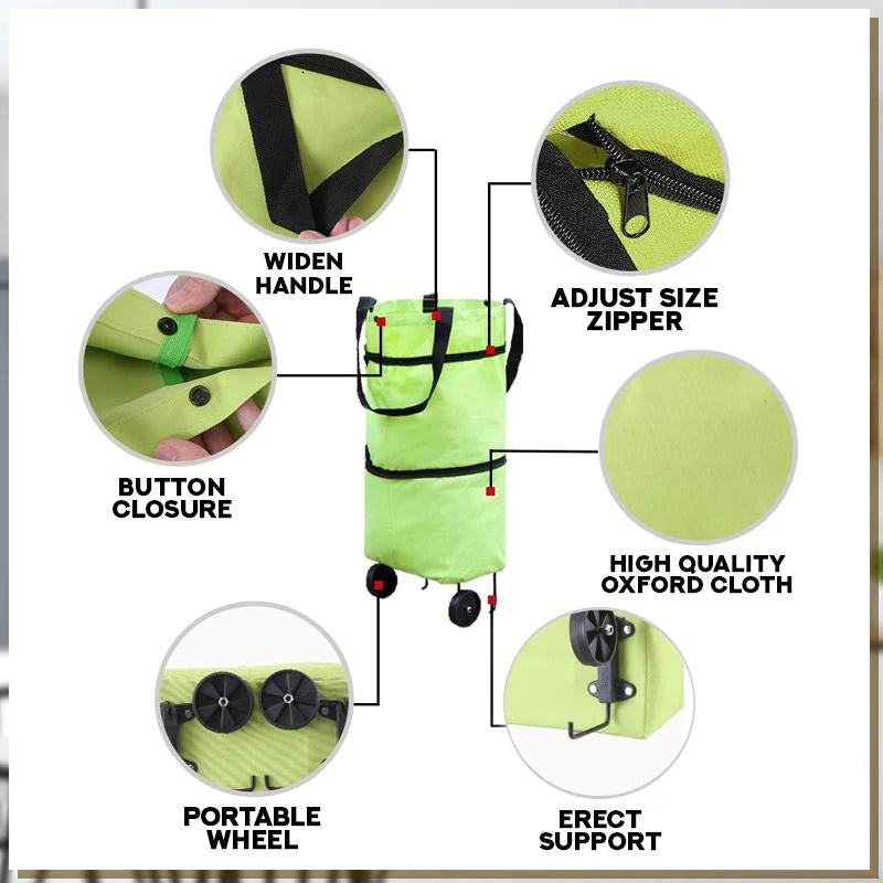 BowLift | 2-in-1 Convertible Shopping Bag with Wheels - CarryFlex