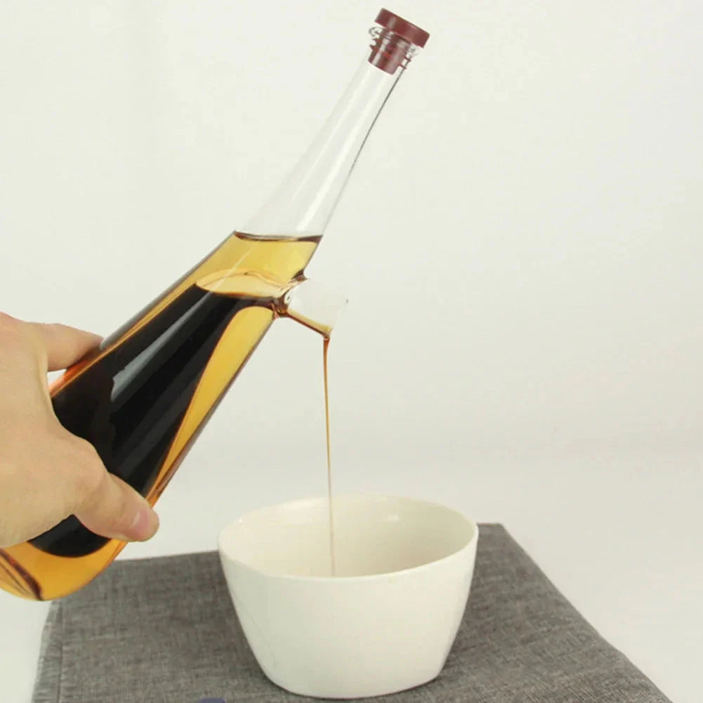 2 In 1 Double Layer Glass Olive Oil Bottle with Stopper Double Pourer | Bowlift