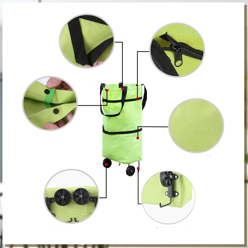 BowLift | 2-in-1 Foldable Shopping Bag with Wheels