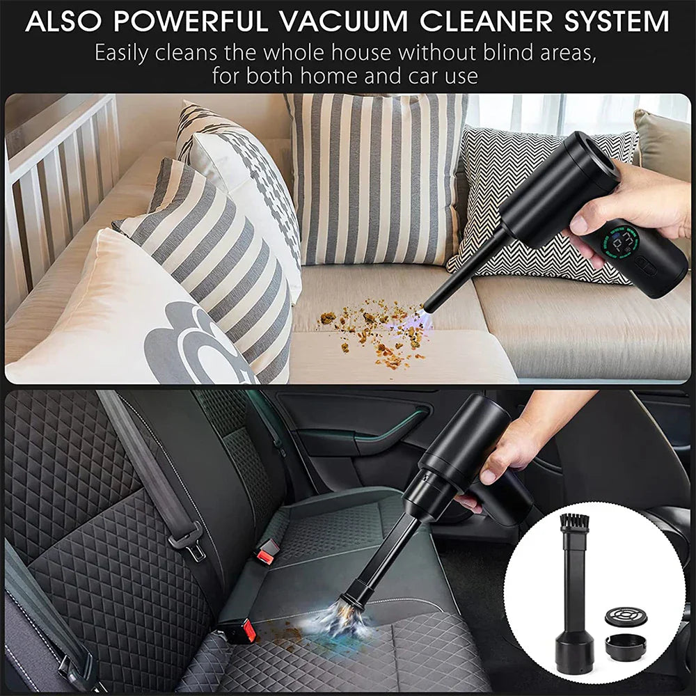 BowLift | 2-in-1 Portable Air Compressor Vacuum and Blower with LED Light (7500mAh) - AirMaster