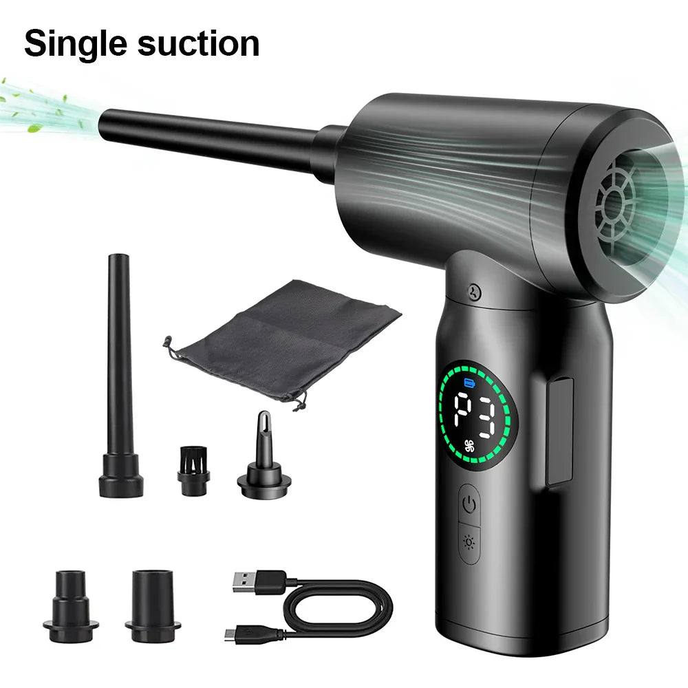 BowLift | 2-in-1 Portable Air Compressor Vacuum and Blower with LED Light (7500mAh) - AirMaster