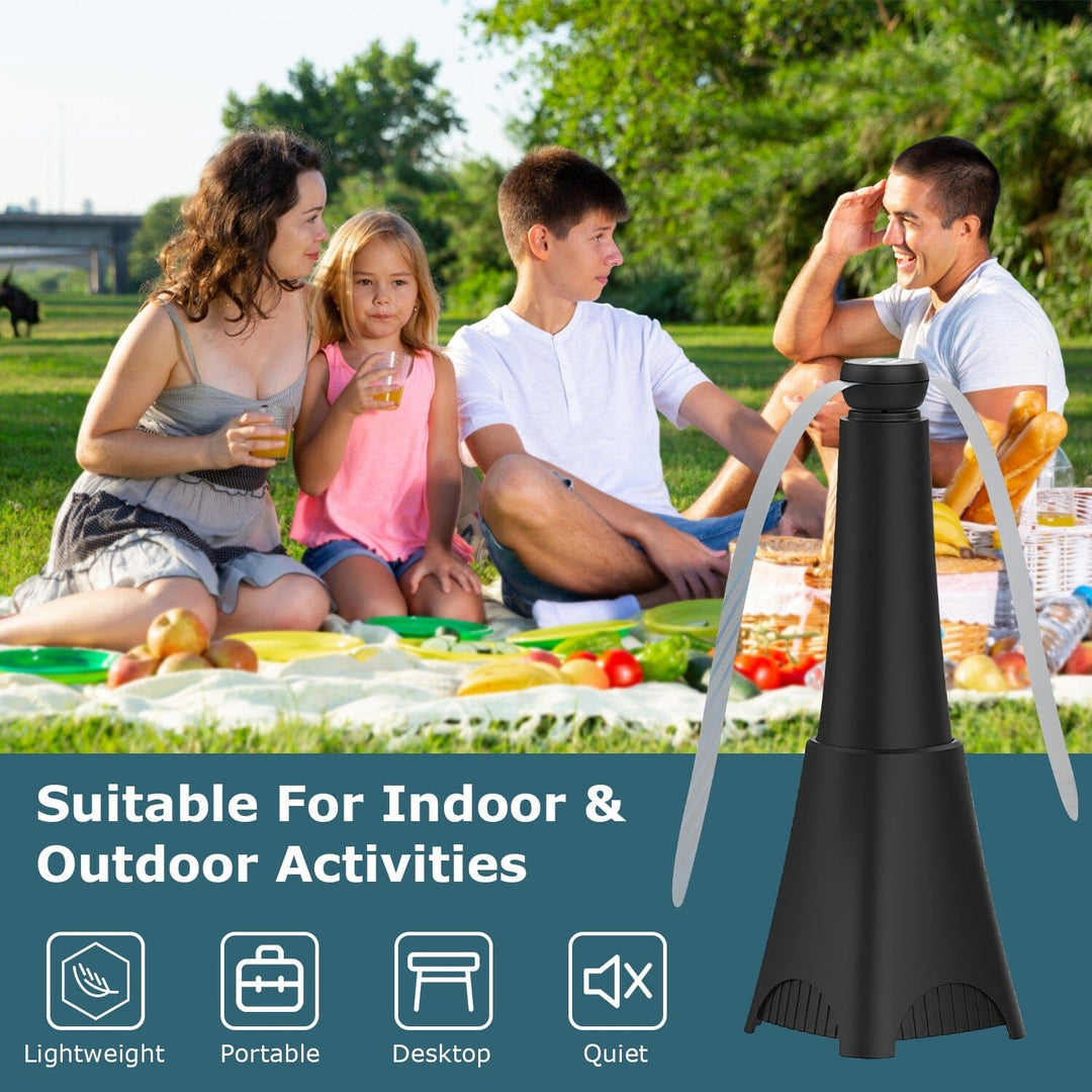 BowLift | 2-pack: Carrying fan with reflective fly repellent, rechargeable battery operated
