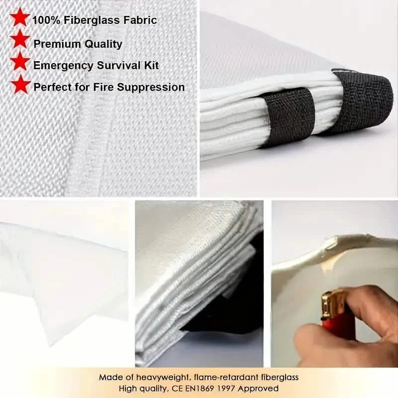 BowLift | 2-Pack: Premium Fiberglass Fire Blankets - Heat Resistant, Compact and Reusable