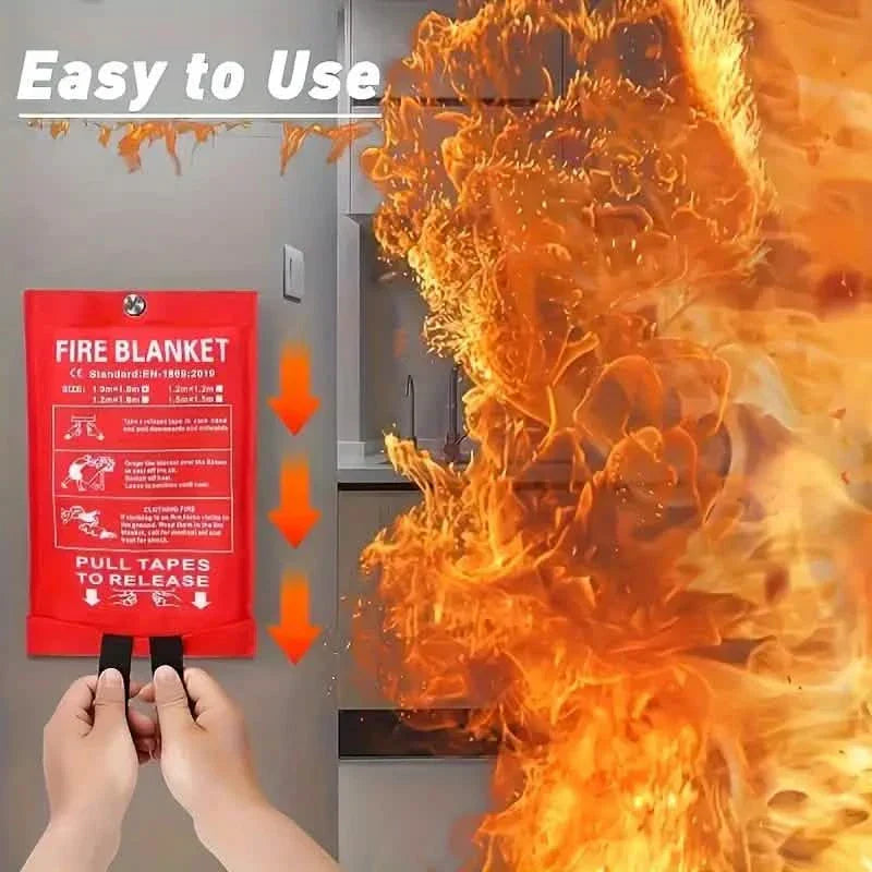 BowLift | 2-Pack: Premium Fiberglass Fire Blankets - Heat Resistant, Compact and Reusable
