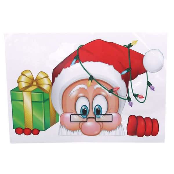 BowLift | 2-Pack: Santa Claus Moose Shop Hotel Christmas Window Double-Sided Glass Sticker