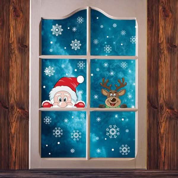 BowLift | 2-Pack: Santa Claus Moose Shop Hotel Christmas Window Double-Sided Glass Sticker