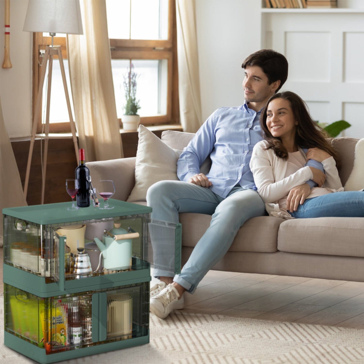 BowLift | 2-piece: Collapsible Stackable Storage Containers with Lid