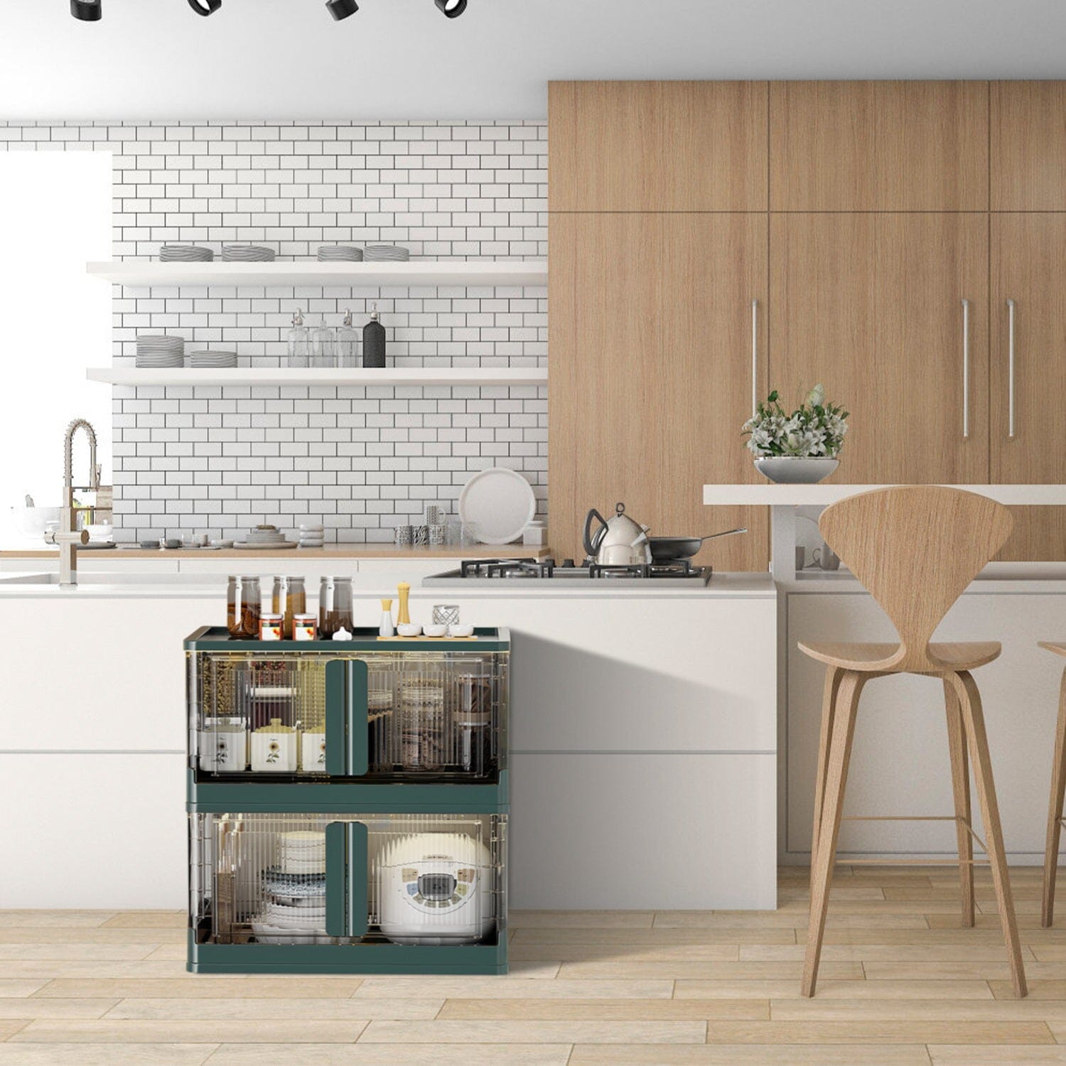 BowLift | 2-piece: Collapsible Stackable Storage Containers with Lid