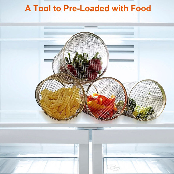 2-piece: Portable BBQ Roll Cart Round Stainless Steel Grill Bowlift