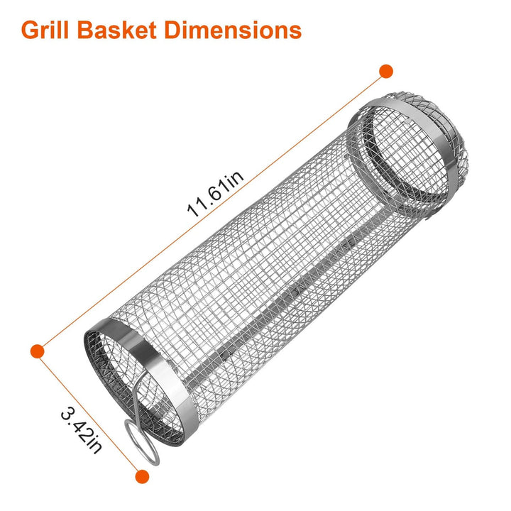 2-piece: Portable BBQ Roll Cart Round Stainless Steel Grill Bowlift